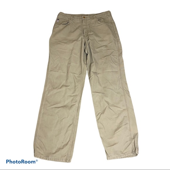 Carhartt Other - Mens Tan Khaki Carhartt Fire Resistant Work Cargo Pant Size 38 x 36